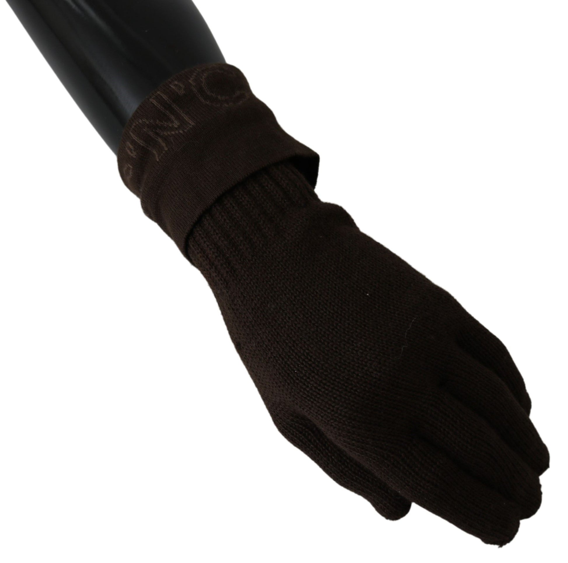 Elegante braune Strickhandschuhe