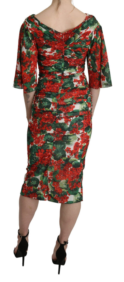 Enchanting Floral Midi Sheath Dress