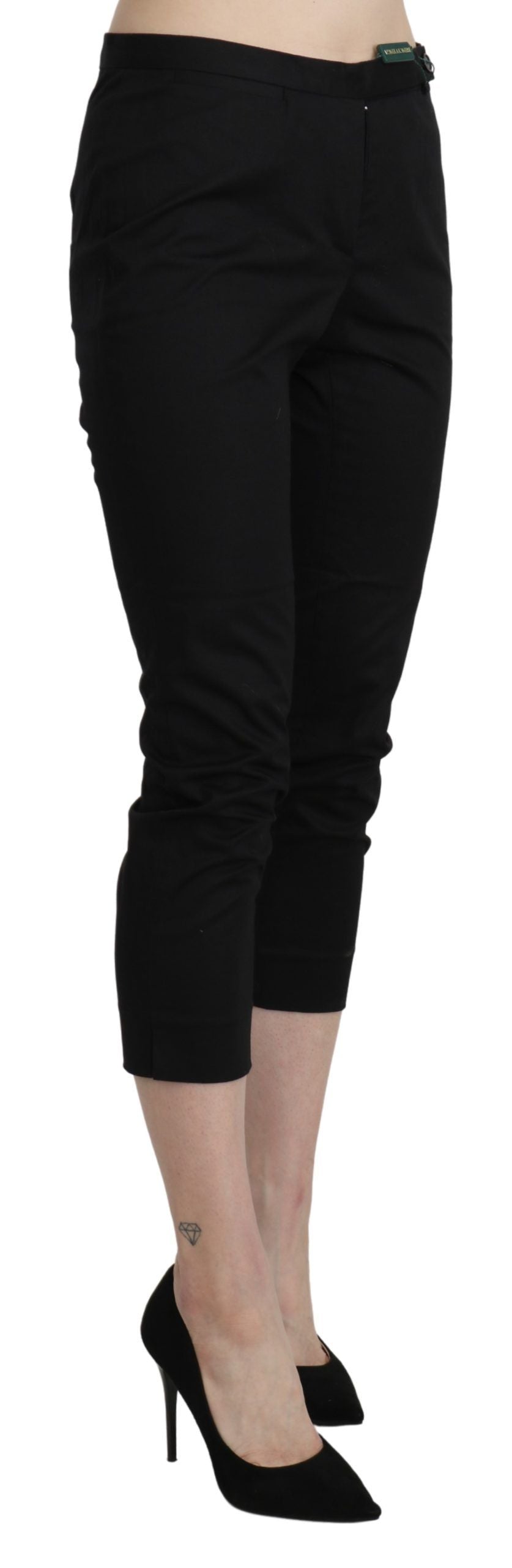 Elegant High Waist Skinny Cropped Pants