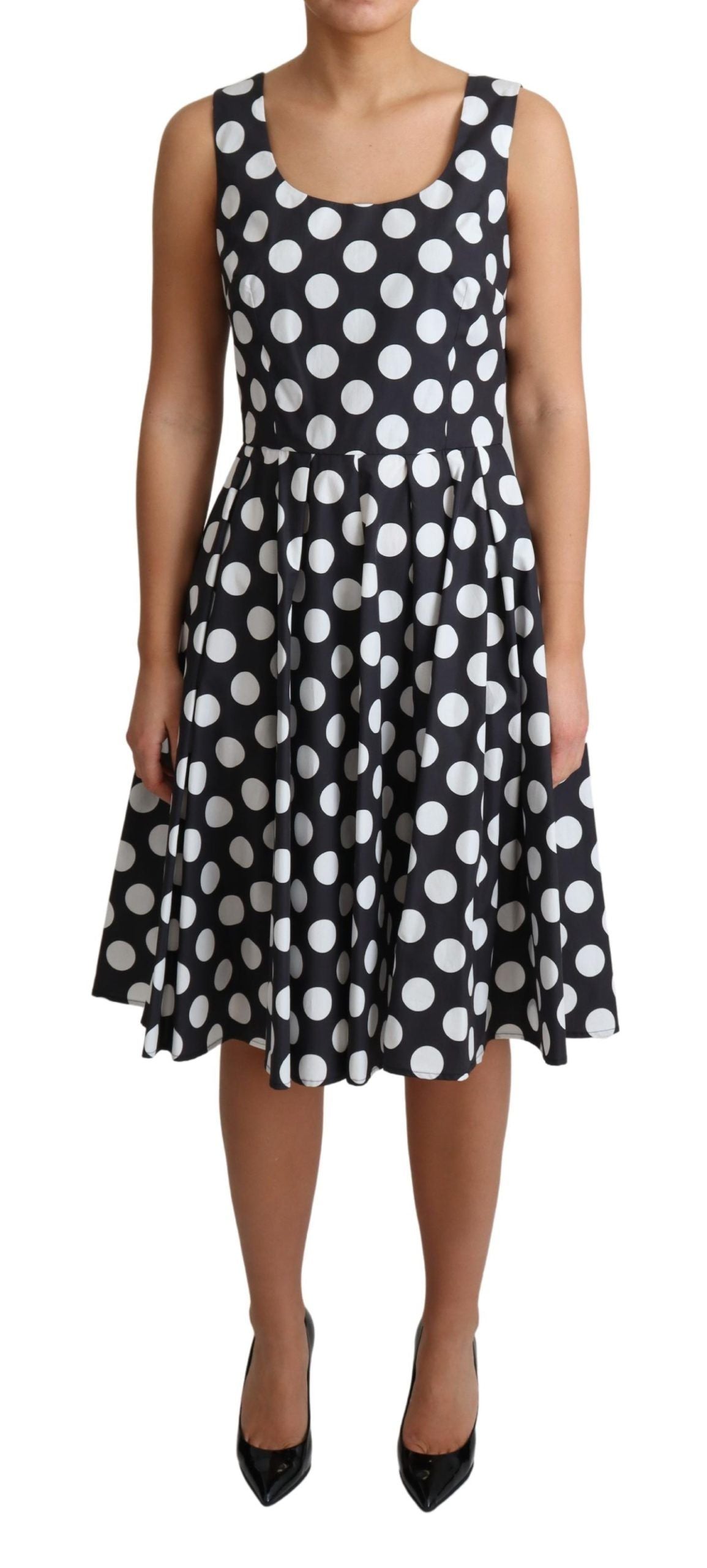 Polka Dot Sleeveless A-Line Dress