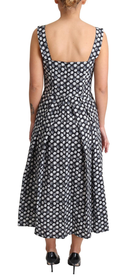 Elegant Sleeveless Geometric Midi A-Line Dress