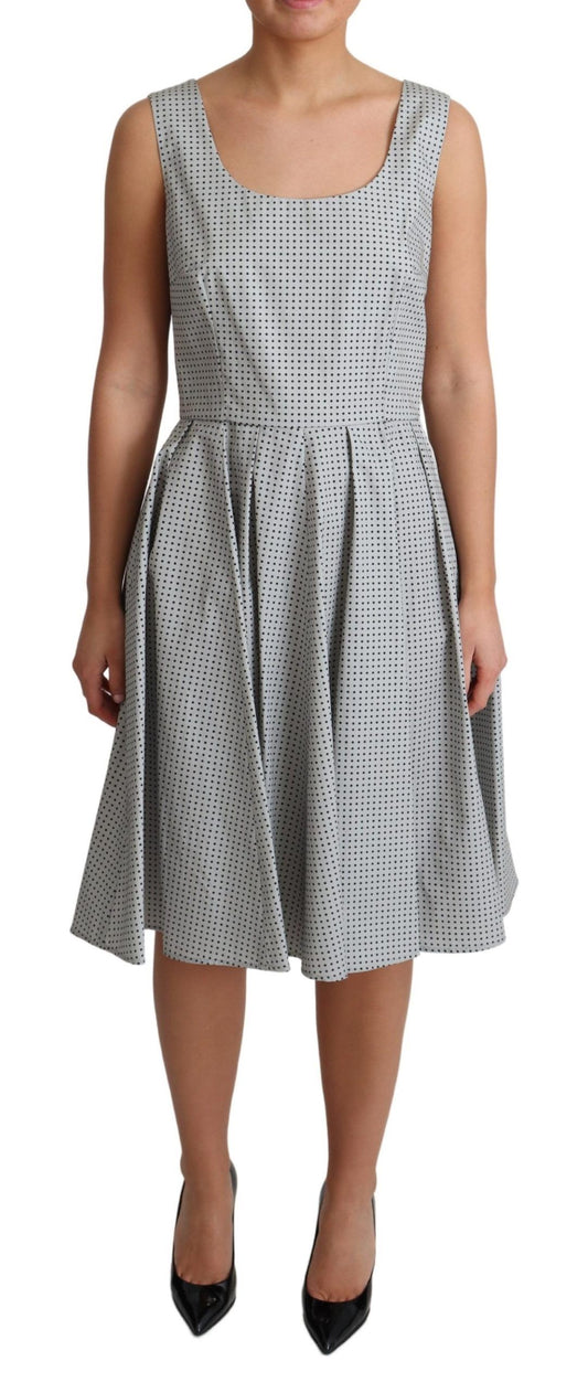 Schickes ärmelloses A-Linien-Kleid mit Polka Dots