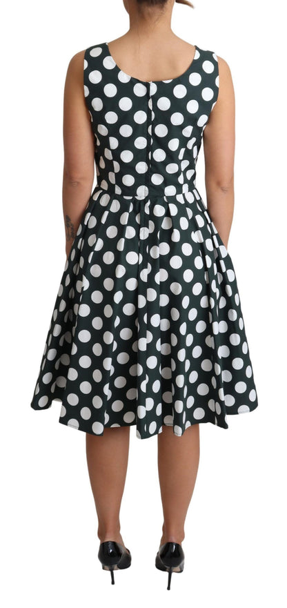 Schickes ärmelloses Kleid in A-Linie mit Polka Dot-Muster