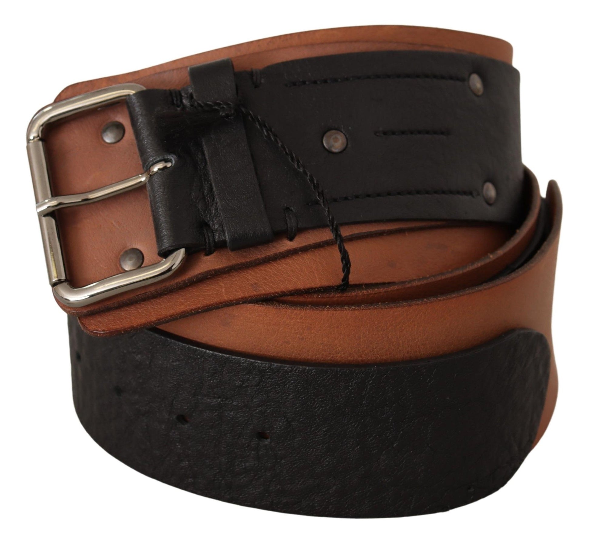 Elegant Dual-Tone Leather Fashion Belt