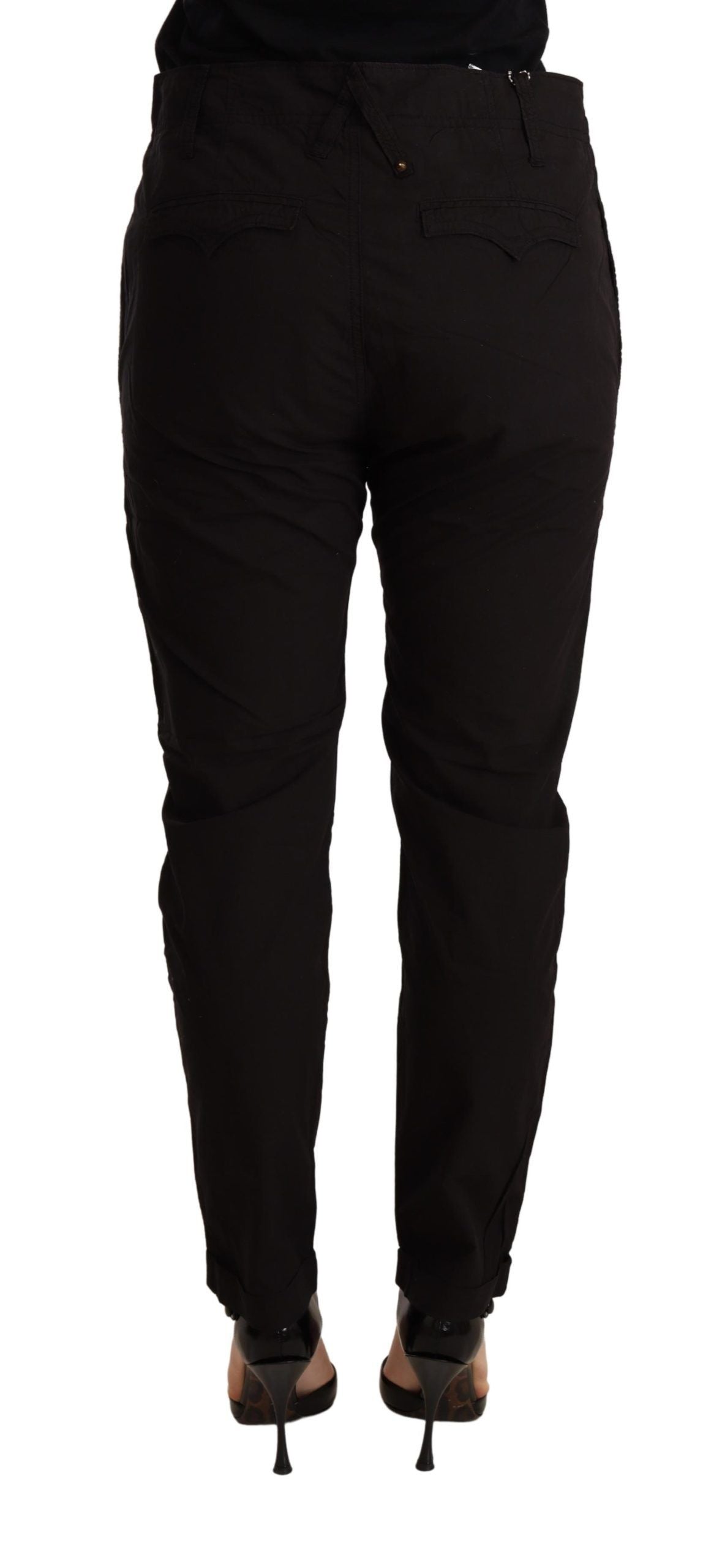 Elegante schwarze Baggy-Hose aus Baumwolle