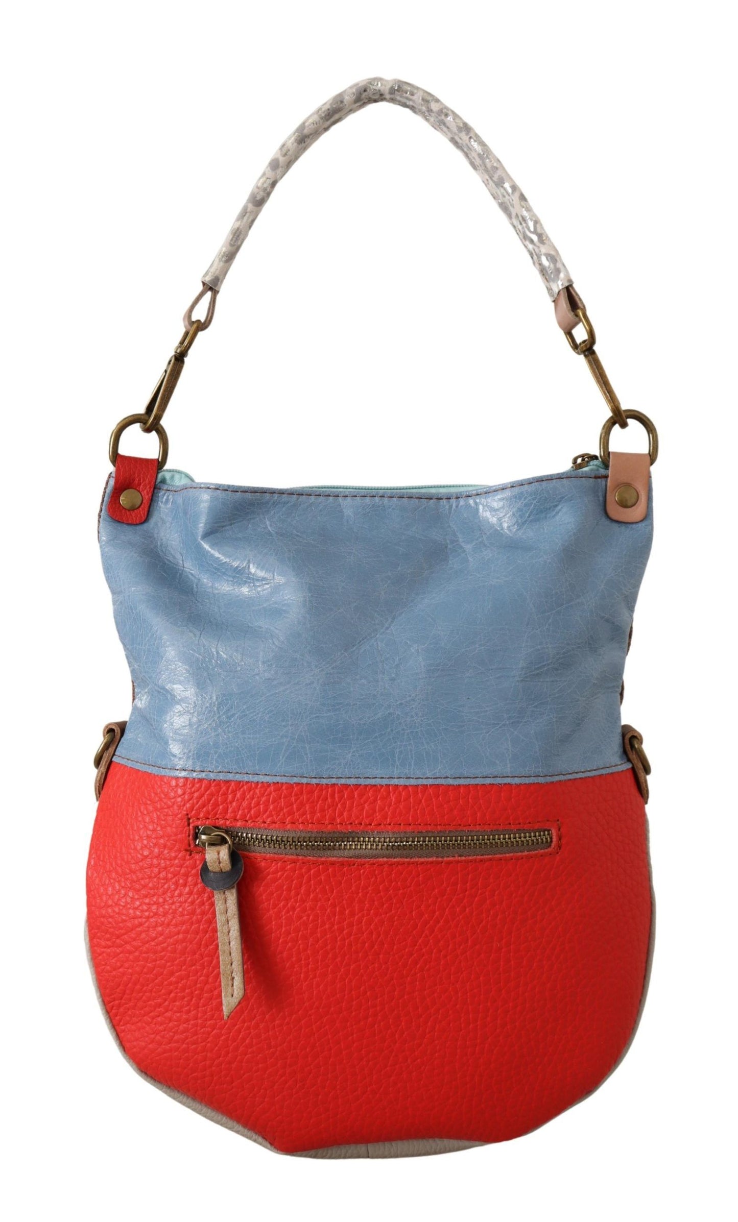 Chic Multicolor Leather Tote with Gold Accents