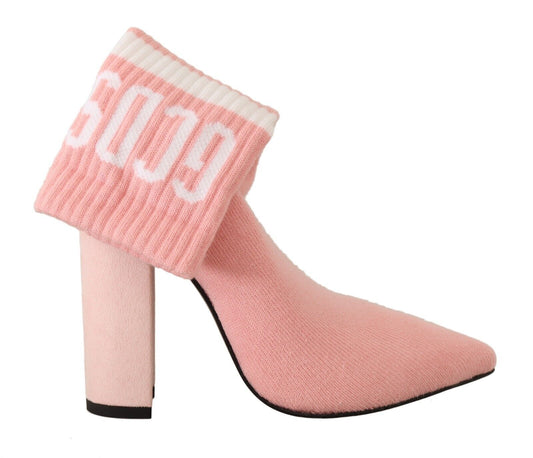 Schicke rosa Wildlederstiefeletten mit Logo-Socken