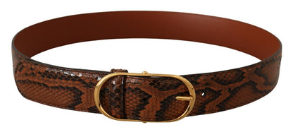 Elegant Leather Belt with Gold Buckle