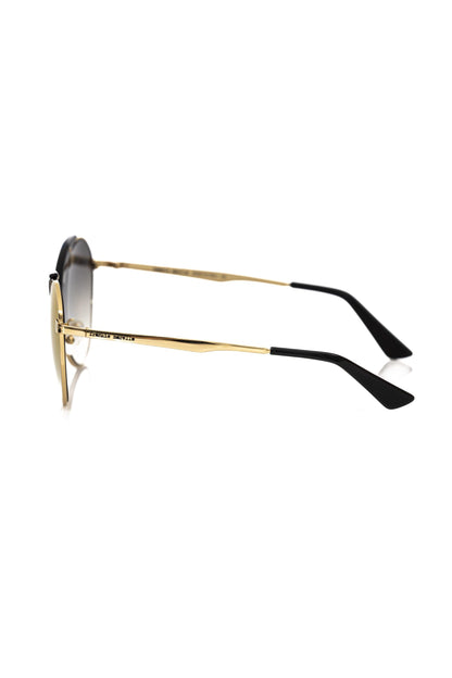 Schwarze Sonnenbrille aus Metallicfaser für Damen