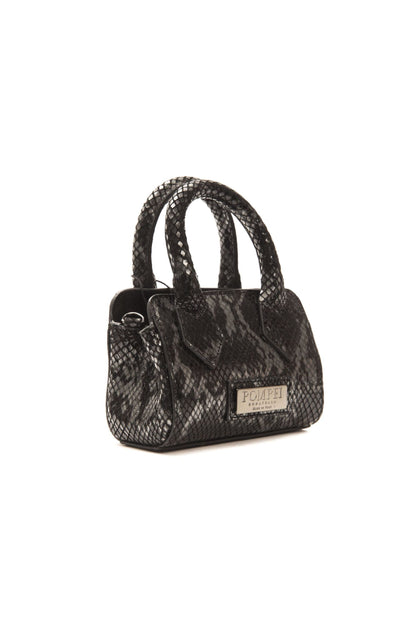 Schicke Mini-Tote aus Leder mit Python-Print