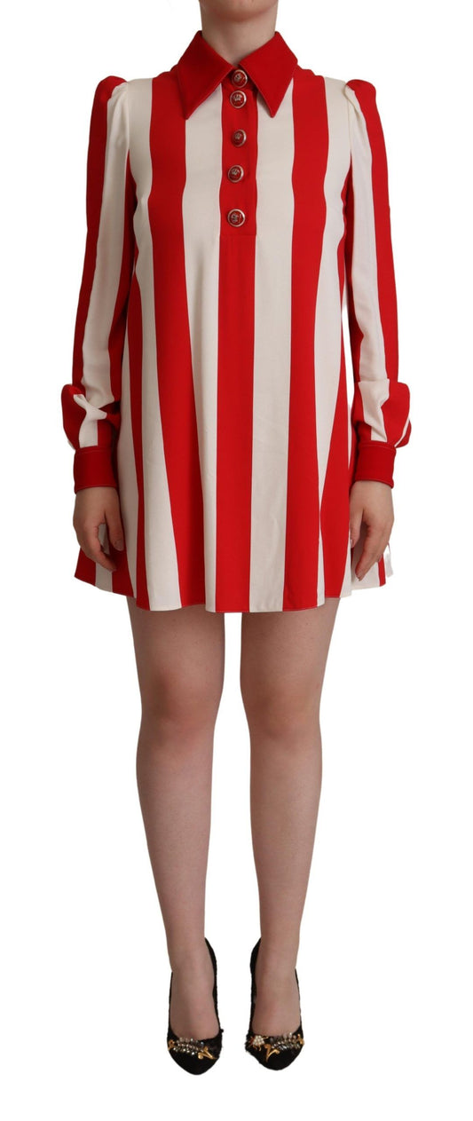 Elegant Striped Shirt Mini Dress