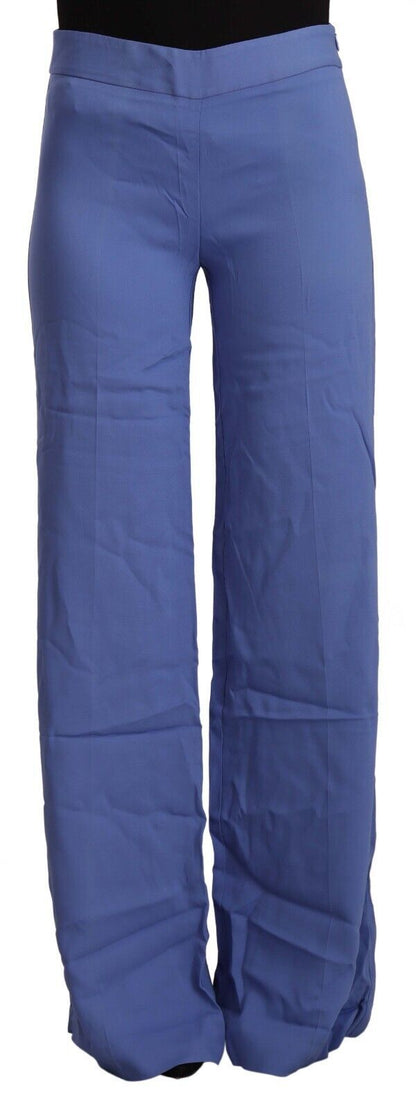 Schicke blaue Hose mit weitem Bein und hoher Taille