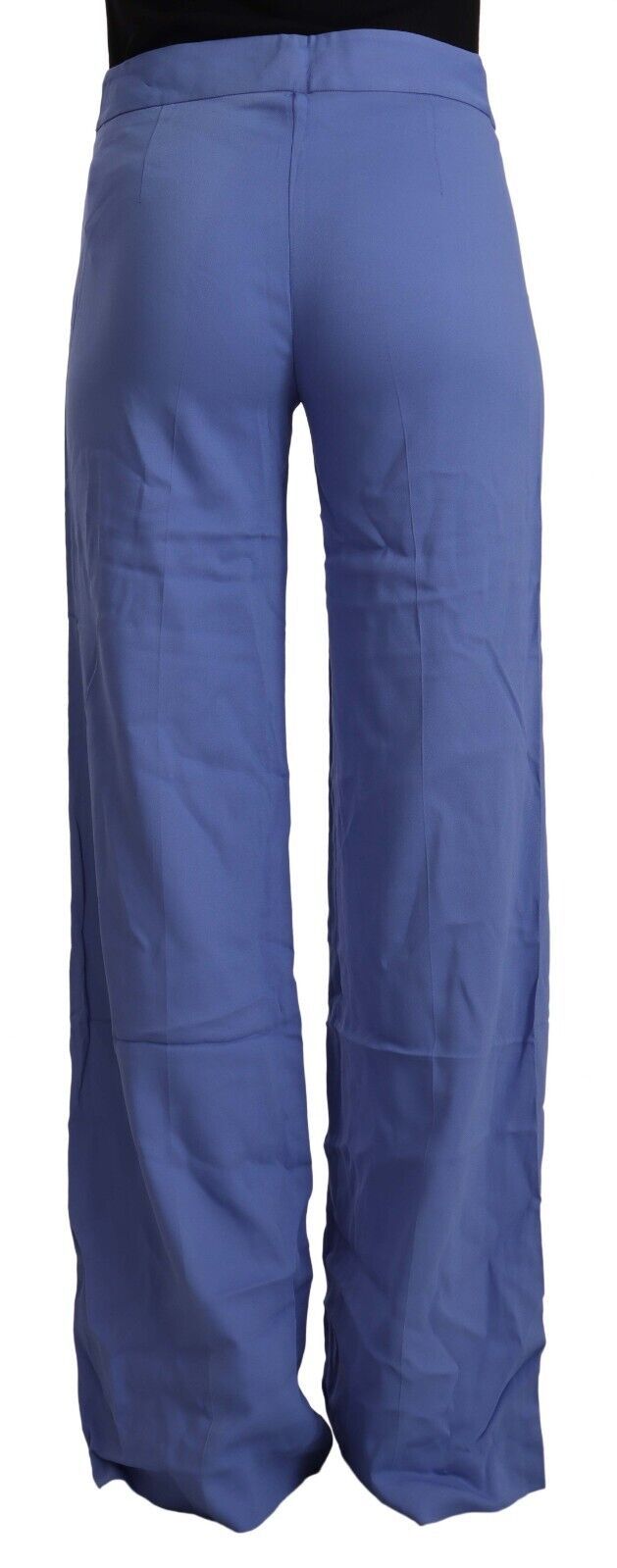 Schicke blaue Hose mit weitem Bein und hoher Taille