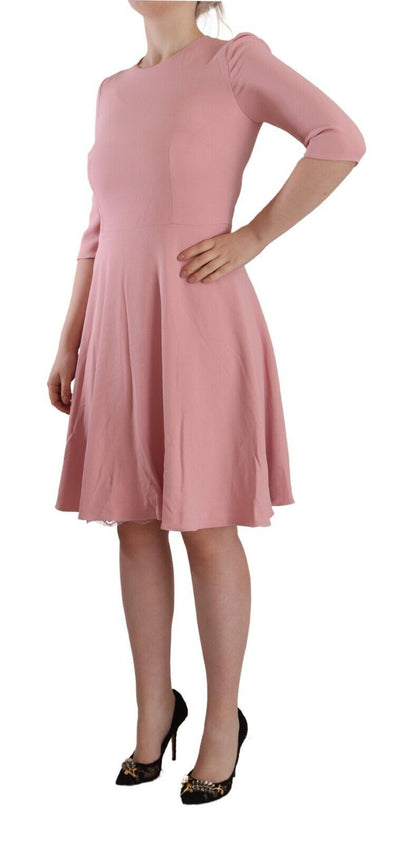 Elegant Pink A-Line Knee Length Dress