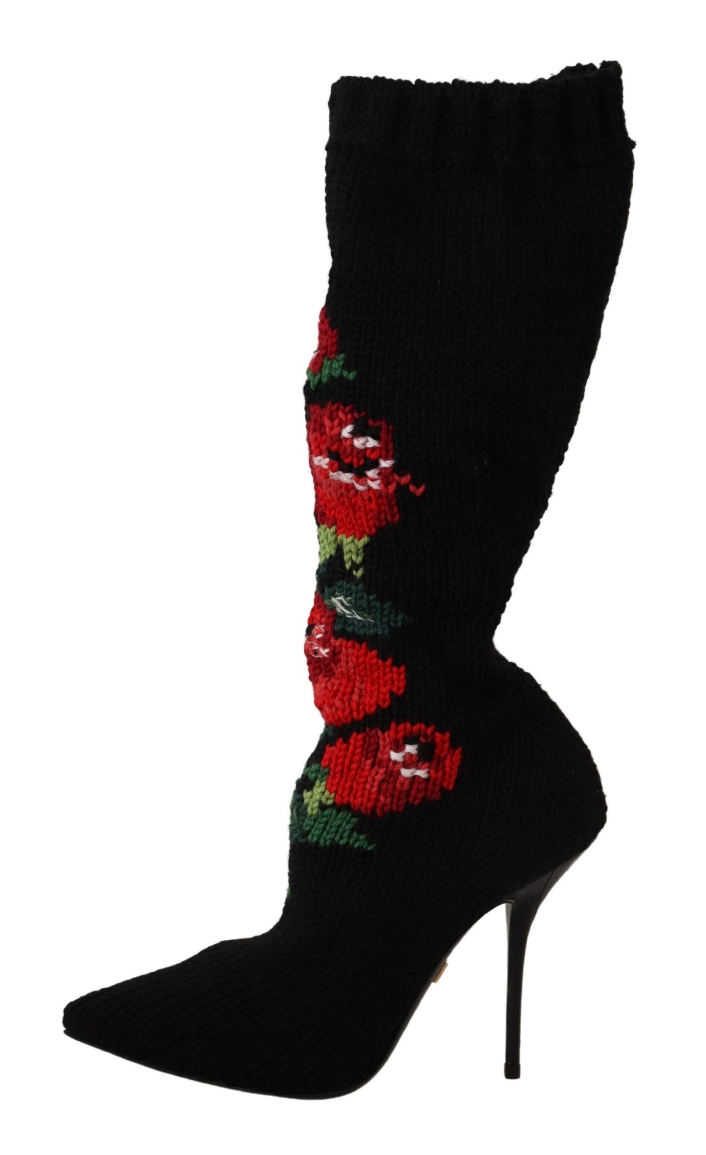 Elegante Sock Boots mit roten Rosen