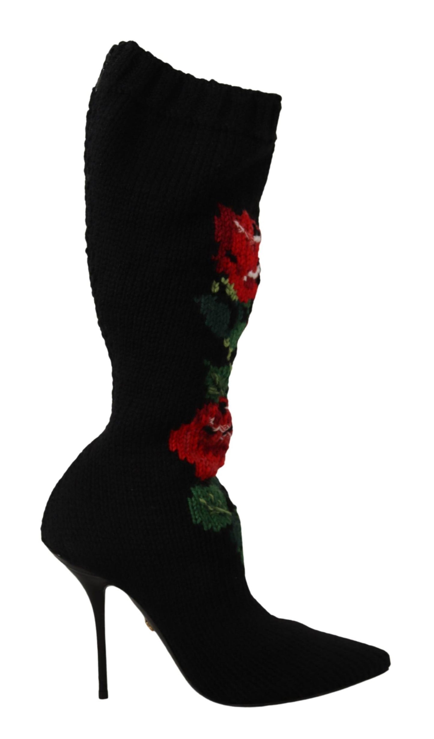 Elegante Sock Boots mit roten Rosen