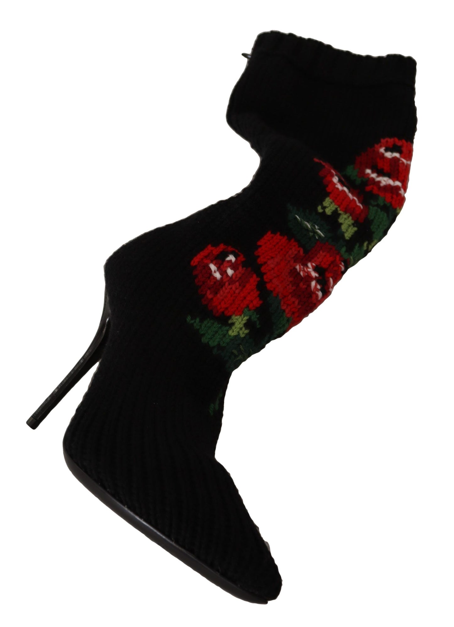 Elegante Sock Boots mit roten Rosen