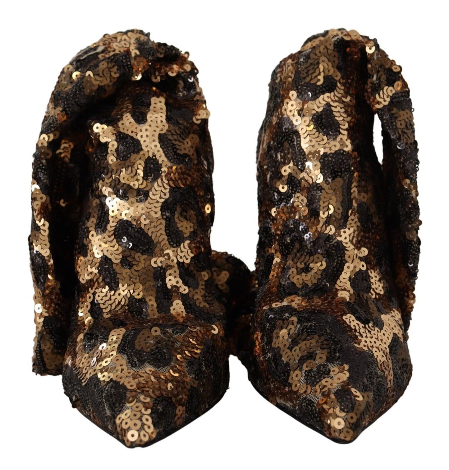 Elegante kniehohe Stiefel mit Leoparden-Pailletten