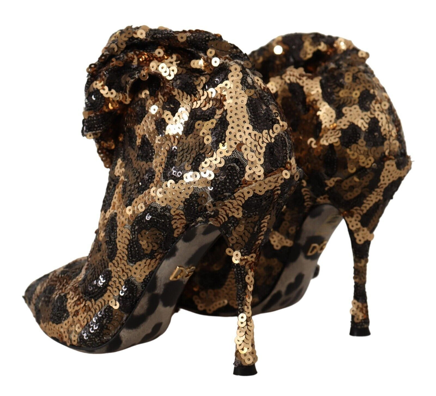 Elegante kniehohe Stiefel mit Leoparden-Pailletten