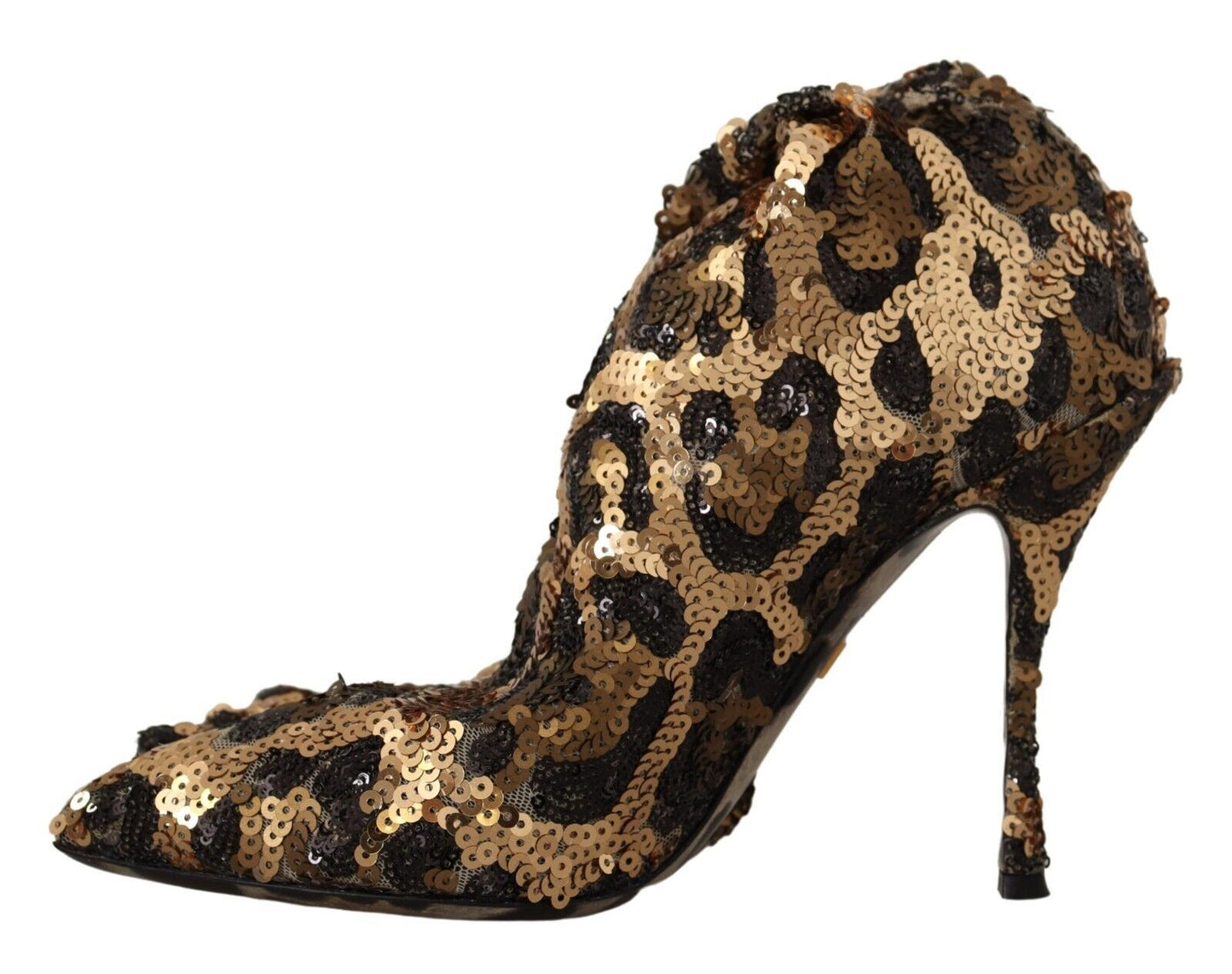 Elegante kniehohe Stiefel mit Leoparden-Pailletten