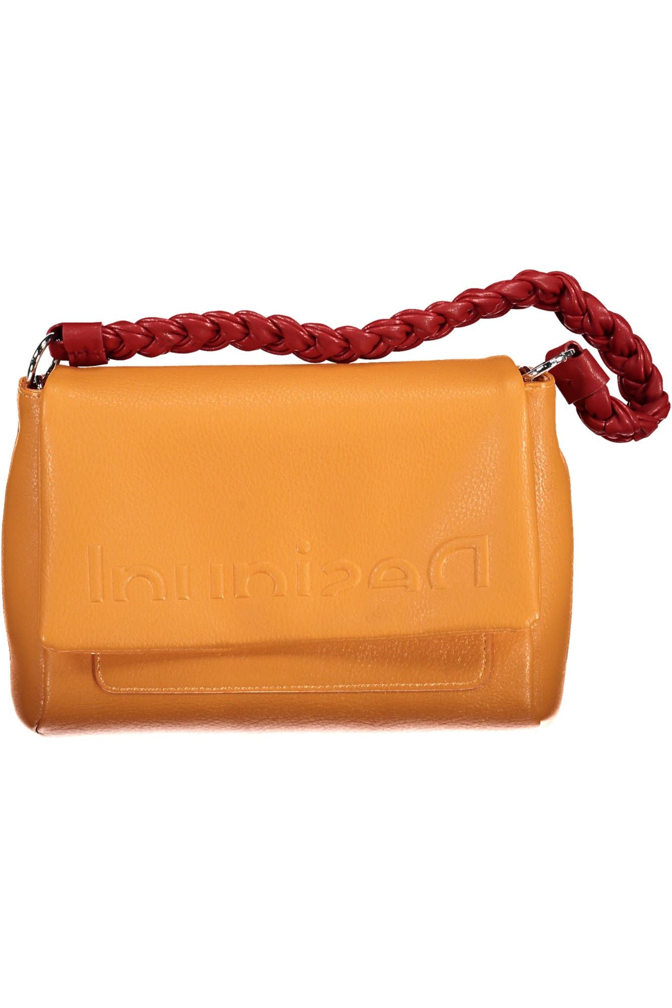 Chic Orange Shoulder Bag with Contrasting Details