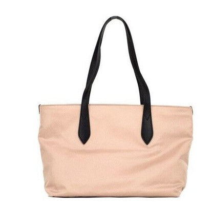 Kleine Schultertasche aus Econyl-Nylon mit Logo in Rosa und Beige