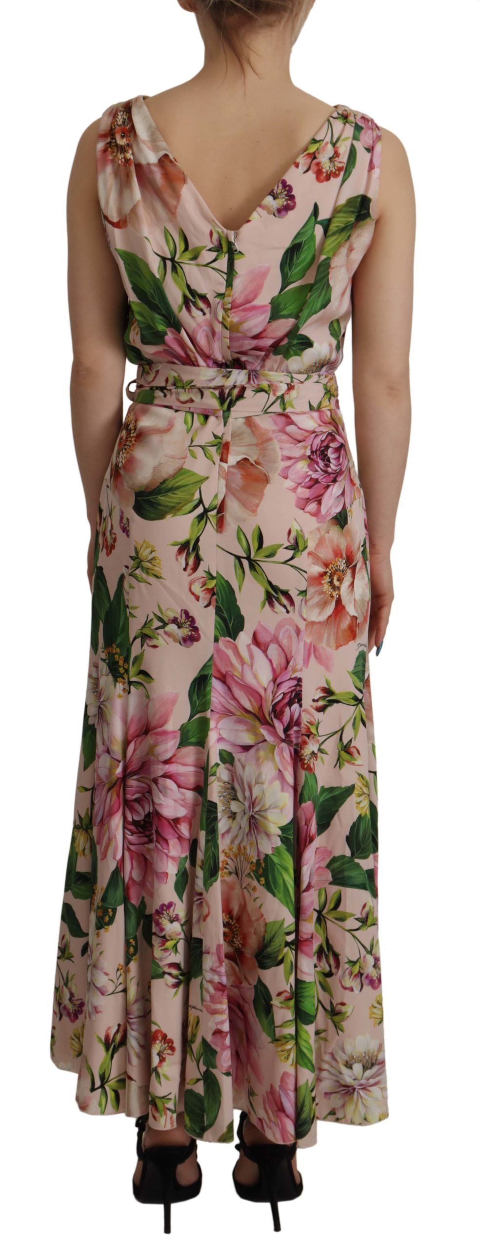 Elegant Floral Silk Wrap Dress