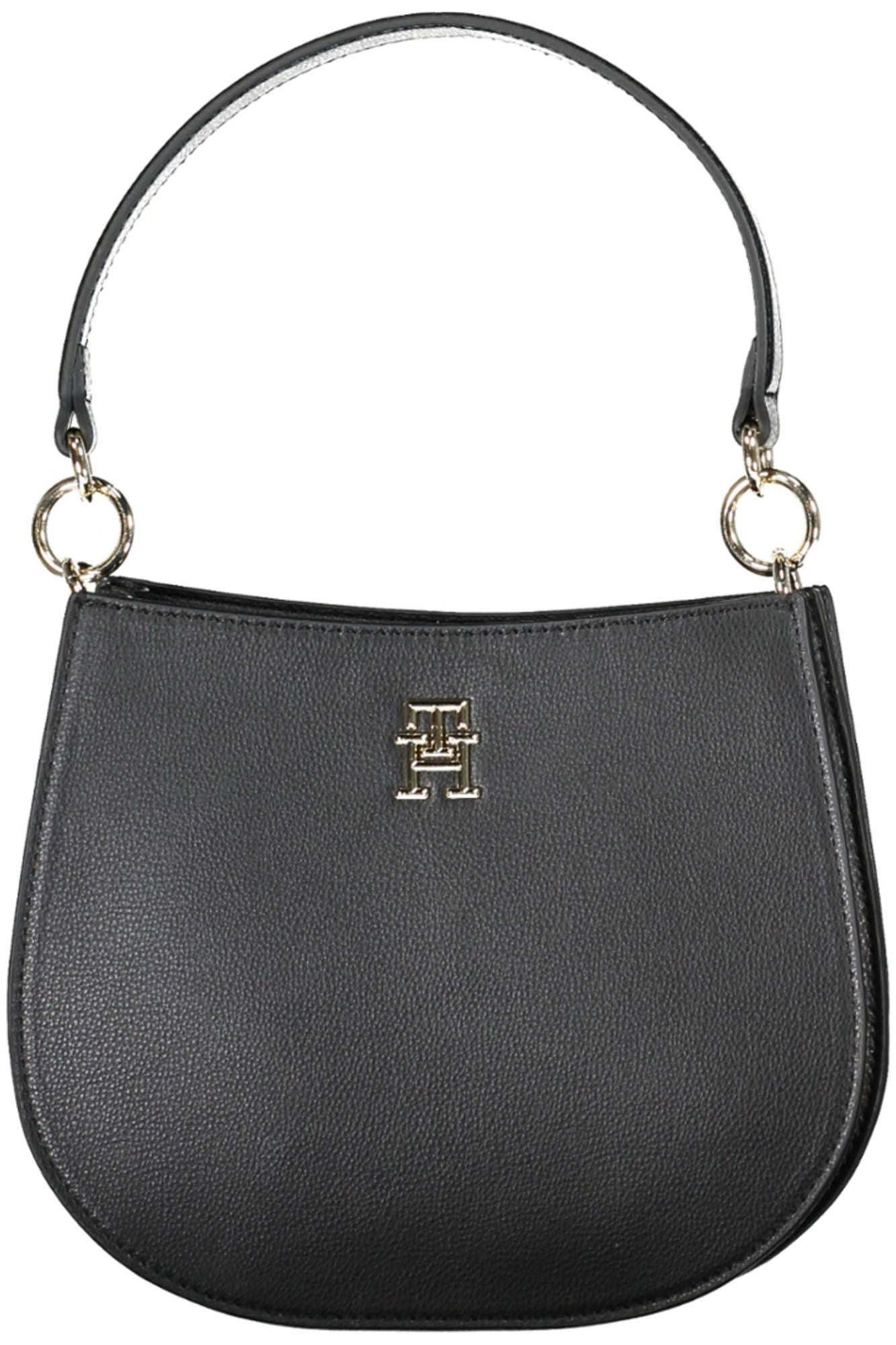 Black Polyester Women Handbag