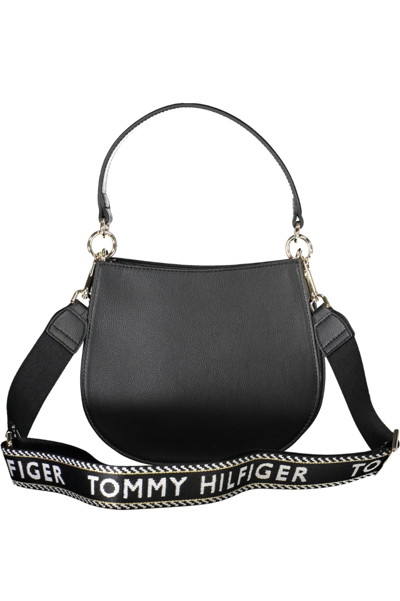 Black Polyester Women Handbag