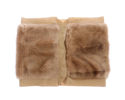 Exclusive Beige MINK Fur Scarf Wrap