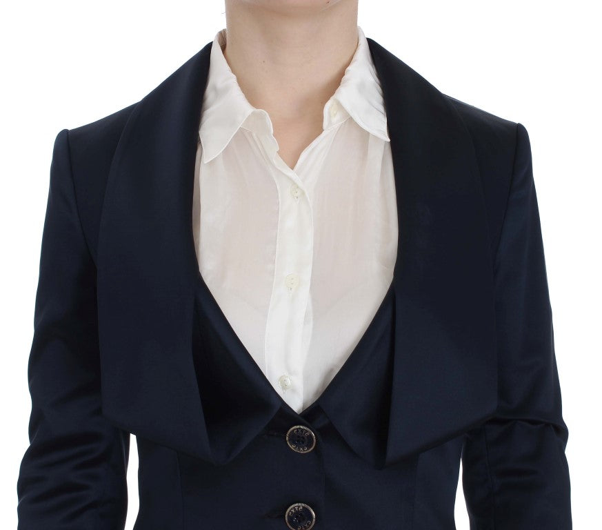 Elegant Blue Blazer Jacket with Designer Flair