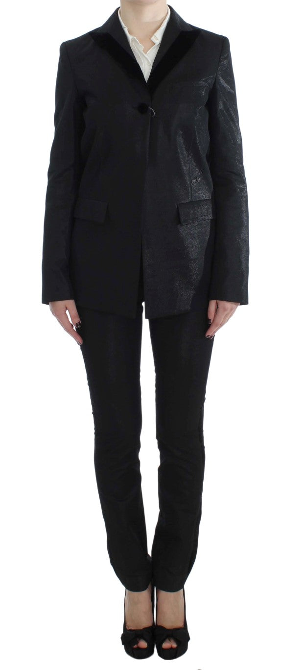 Elegant Three-Piece Black Pants Suit