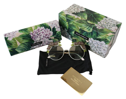 Elegant Floral Embellished Gold Sunglasses