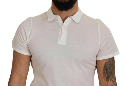 Elegantes weißes Polo-T-Shirt aus Baumwolle