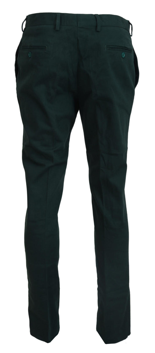 Elegante dunkelgrüne Chinohose