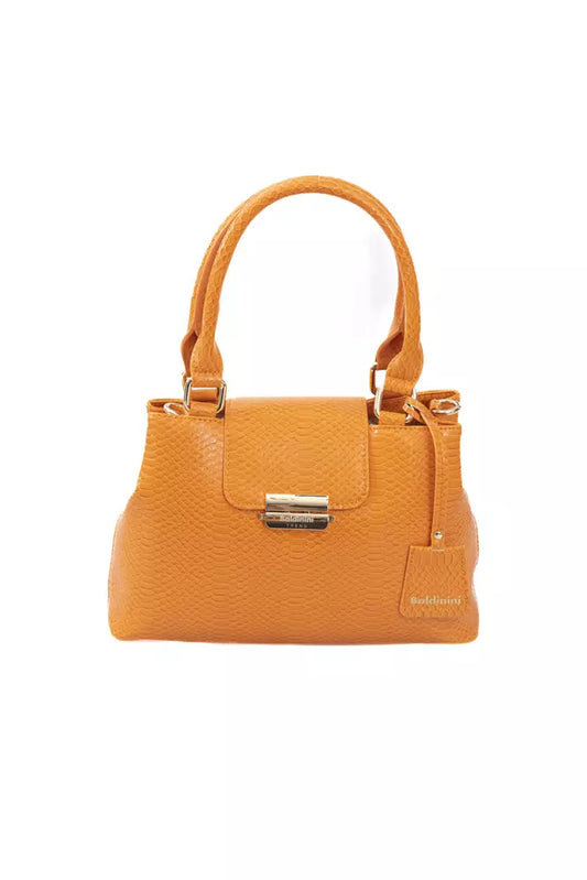 Orange Polyurethane Women Crossbody Bag