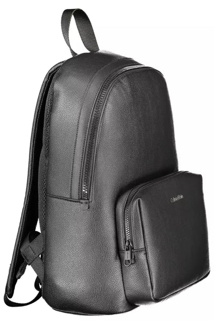 Black Polyethylene Men Backpack