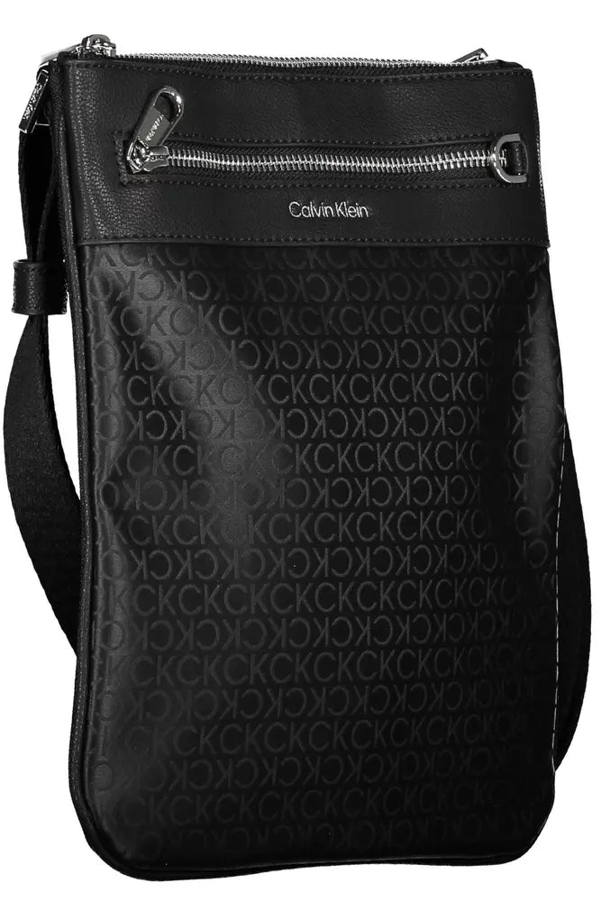 Black Polyester Men Shoulder Bag