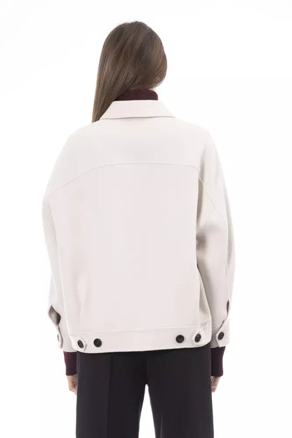 Elegant White Wool Blazer Jacket