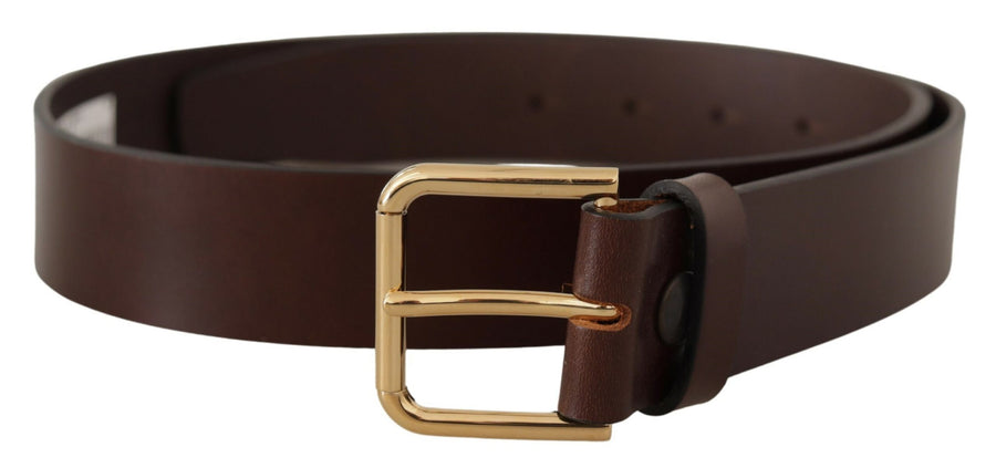 Elegant Dark Brown Leather Belt