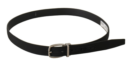 Elegant Black Canvas & Leather Belt