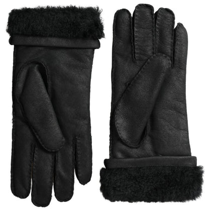 Elegante schwarze Winterhandschuhe aus Leder