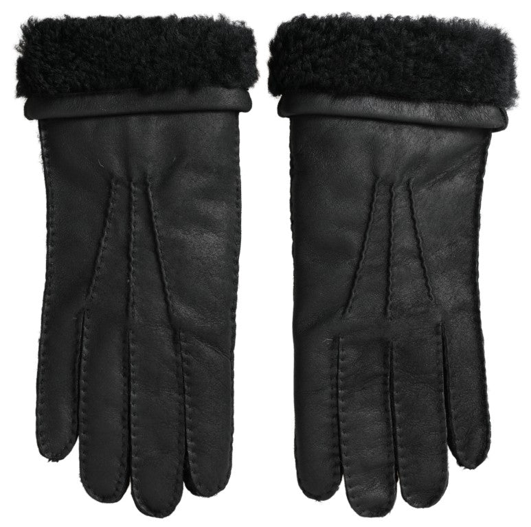 Elegante schwarze Winterhandschuhe aus Leder