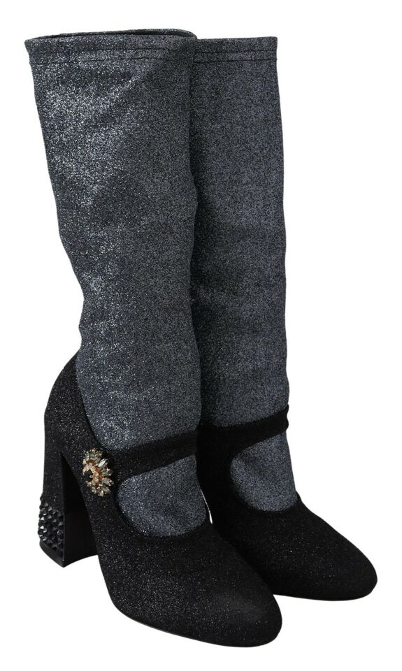 Glamorous Crystal-Embellished Booties