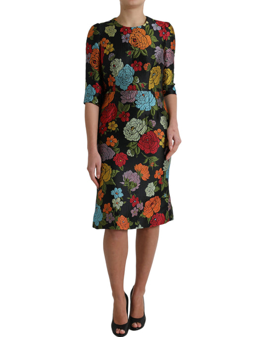 Elegantes Bleistiftkleid mit Blumenstickerei