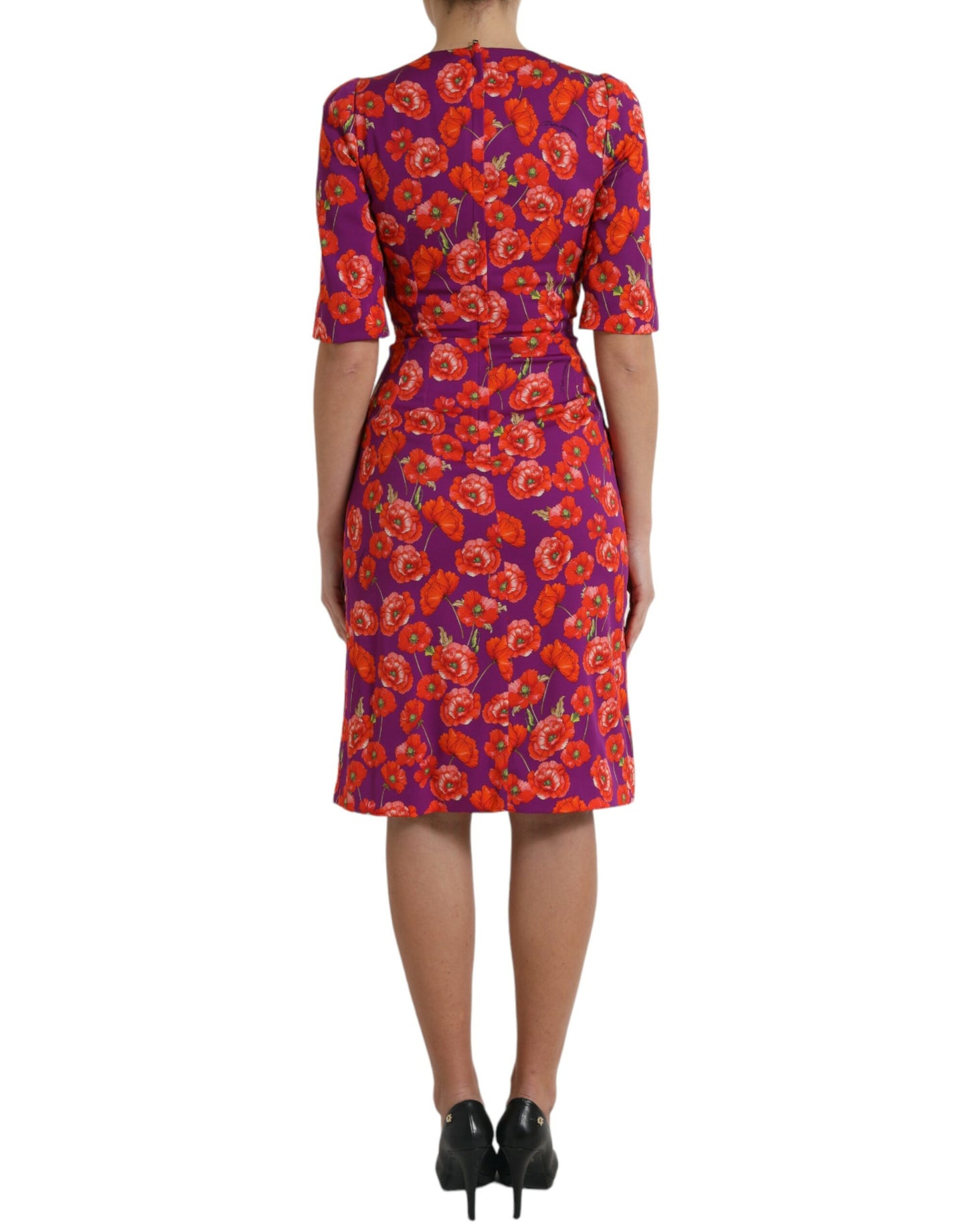 Vibrant Floral Silk Charmeuse Dress