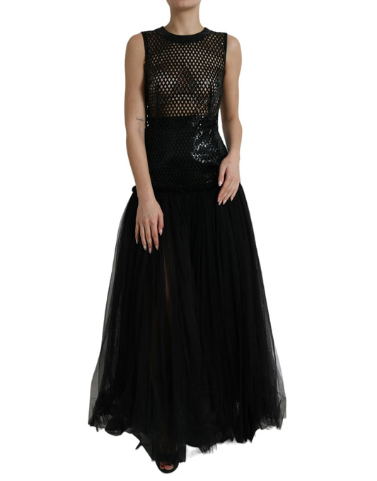 Elegantes schwarzes Abendkleid mit Pailletten