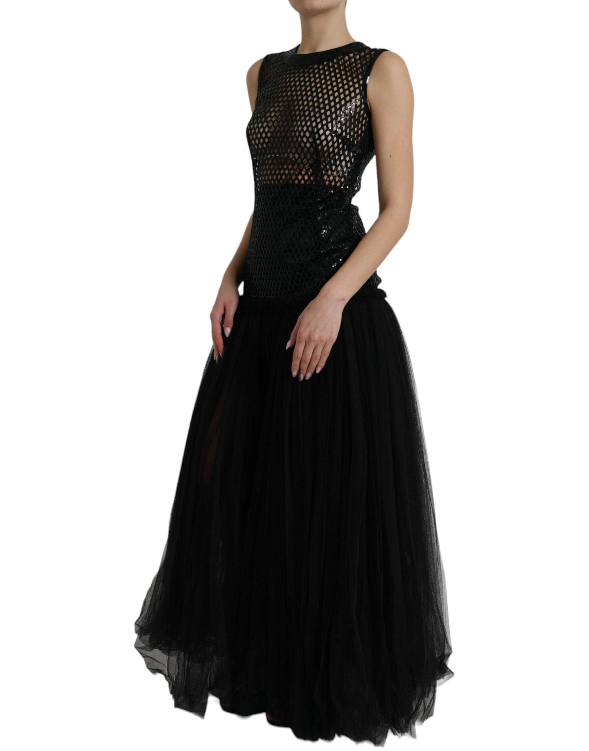 Elegantes schwarzes Abendkleid mit Pailletten