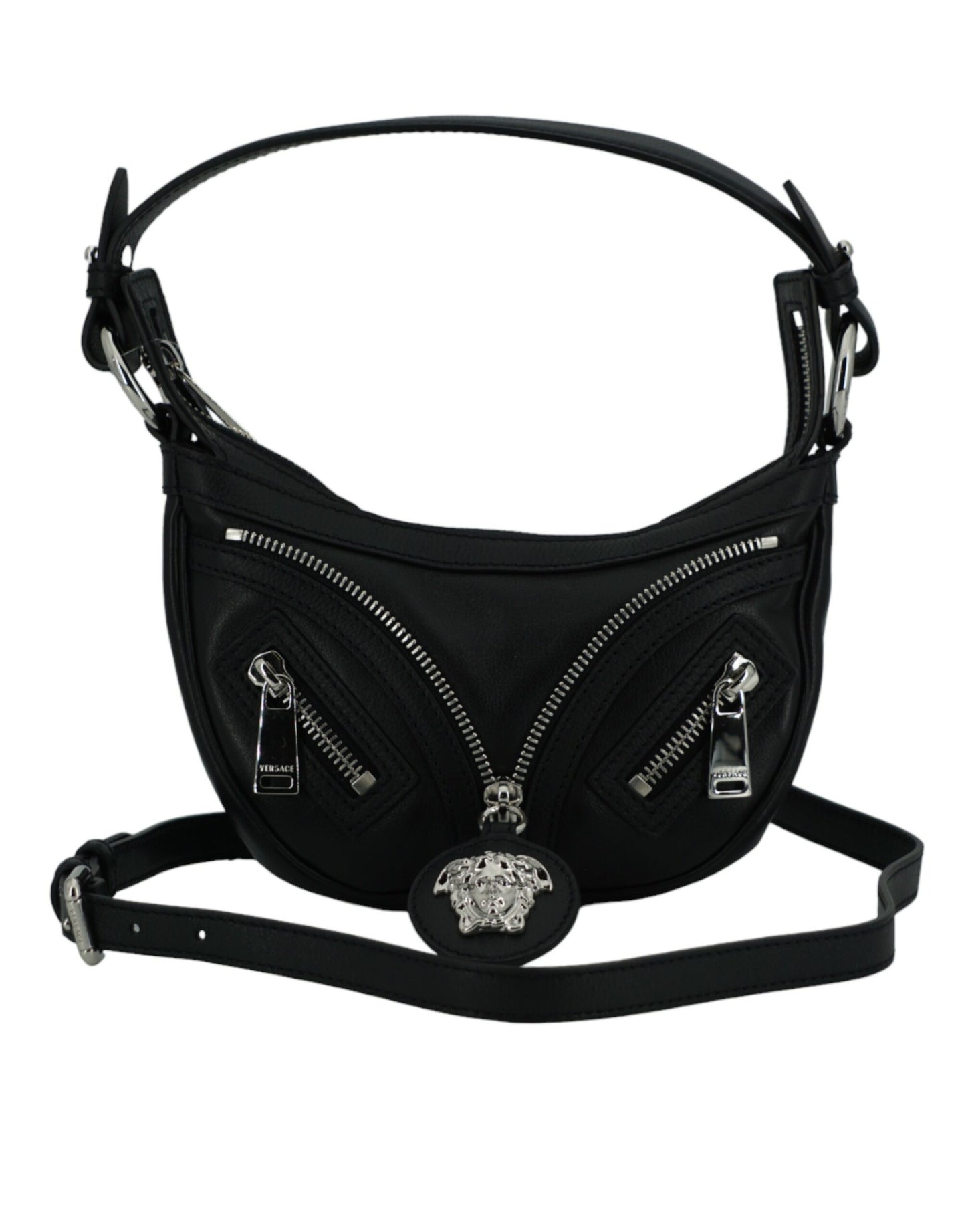 Elegante schwarze Mini Hobo Umhängetasche