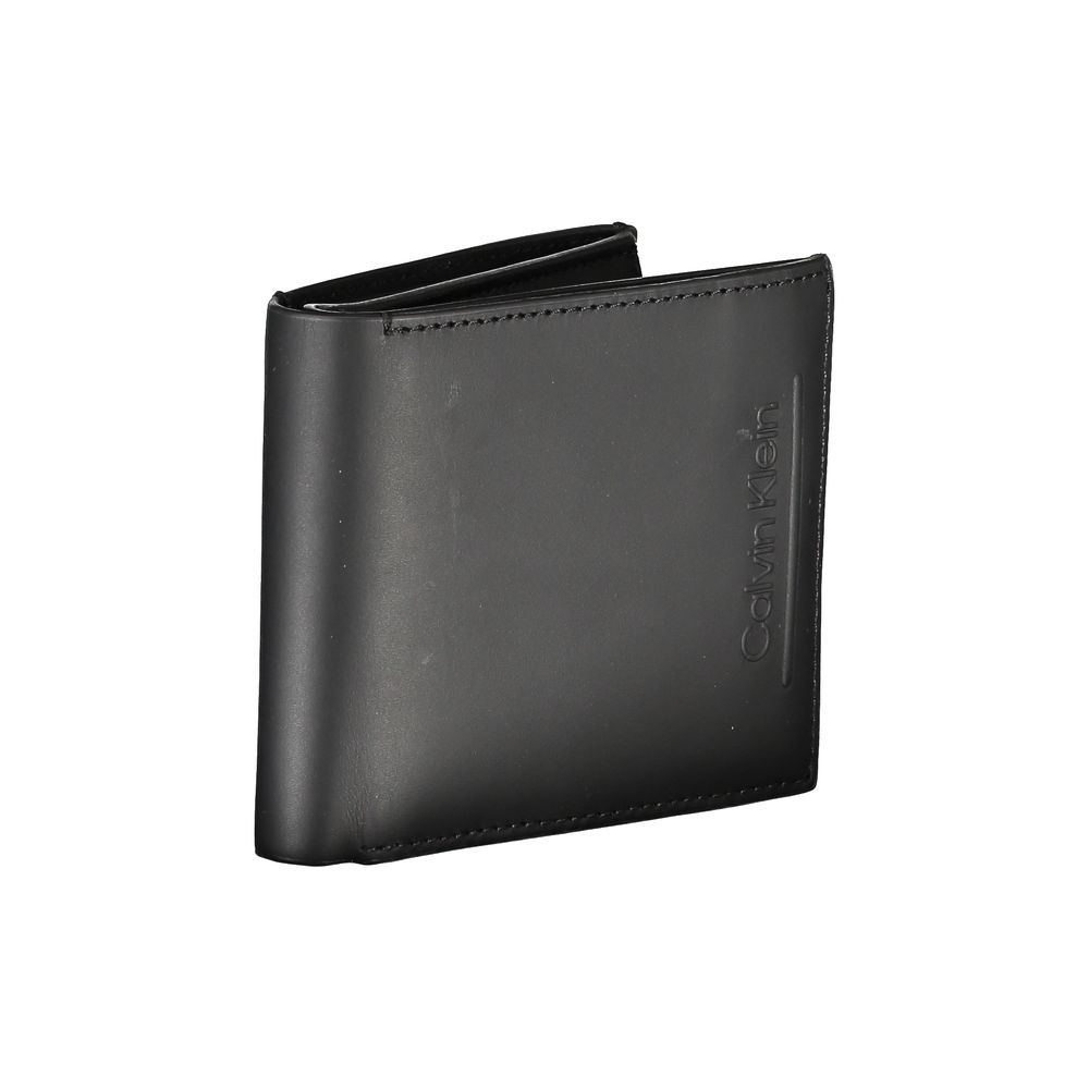 Black Leather RFID Wallet with Coin Purse